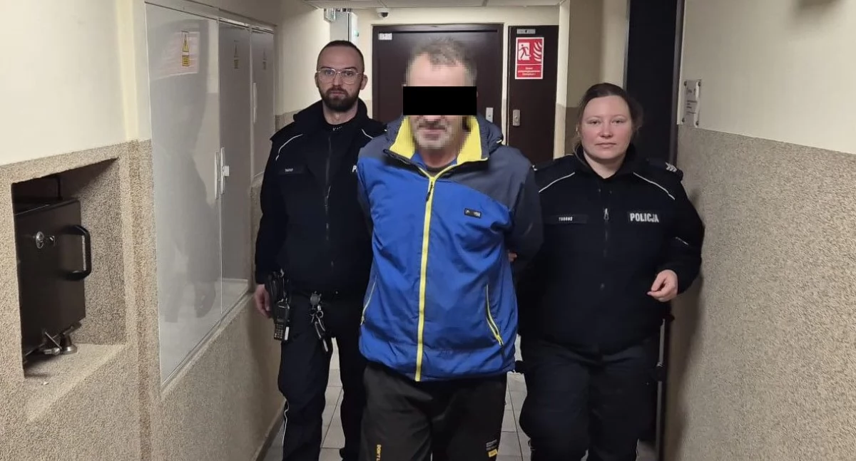Zatrzymany mężczyzna znęcał się nad rodziną. Fot. KPP Łuków