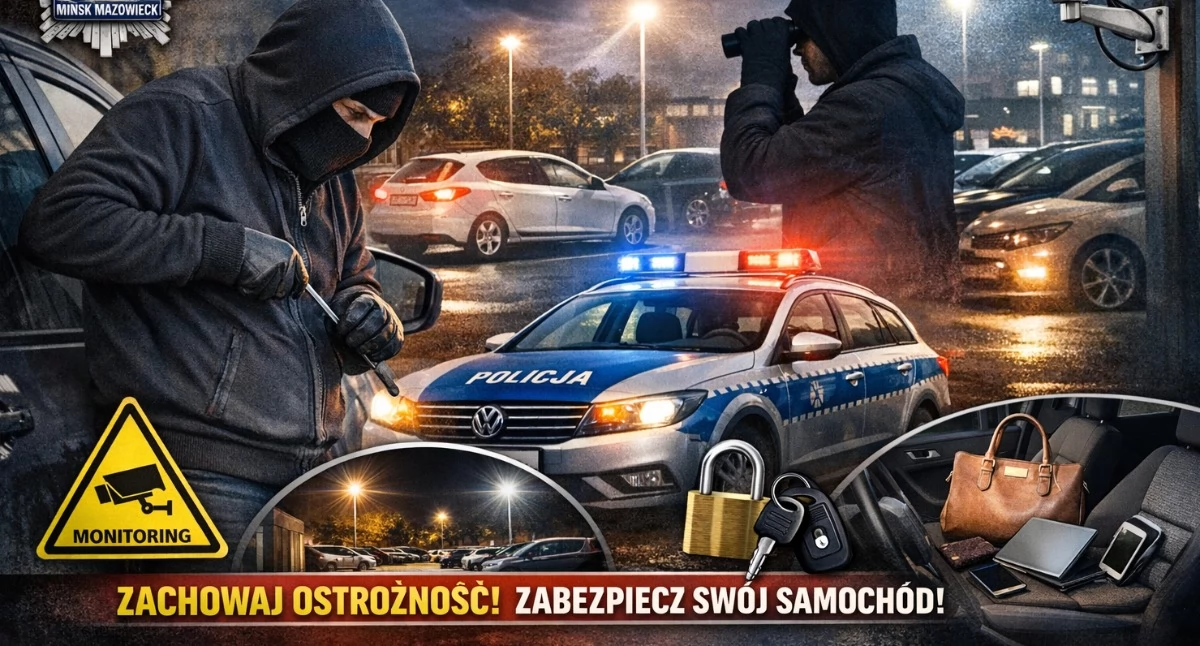 Komunikaty policyjne, Kradzieże samochodów powiecie mińskim Policja wydaje komunikat - zdjęcie, fotografia
