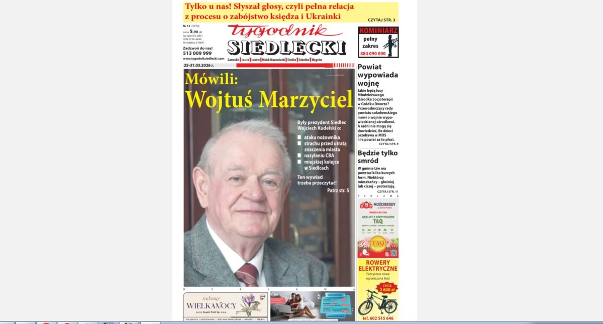 Zapowiedzi, Ekskluzywny wywiad Wojciechem Kudelskim proces zabójcy księdza zagłębie drobiarskie gminie przed ostatni marcowy „TS”! - zdjęcie, fotografia