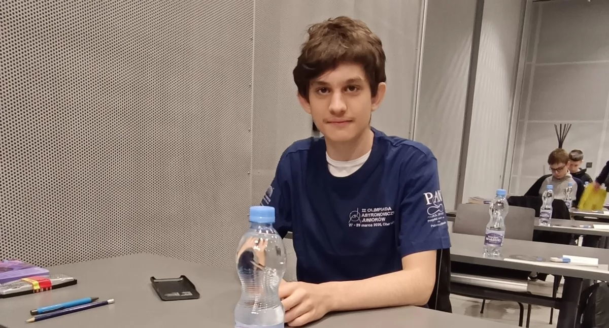 Tomek podczas finału Olimpiady Astronomicznej Juniorów. Fot. arch. prywatne