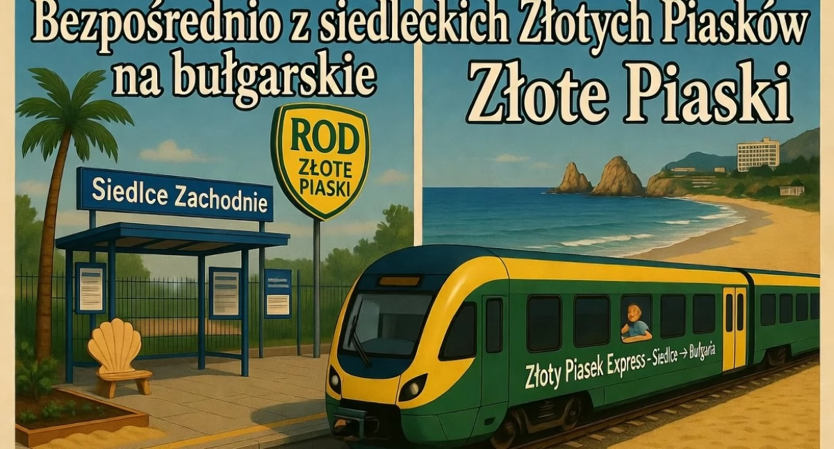 Inwestycje, Szykuje wakacyjny Bezpośredni pociąg siedleckich „Złote Piaski” Złote Piaski Morzem Czarnym! (Prima Aprilis) - zdjęcie, fotografia