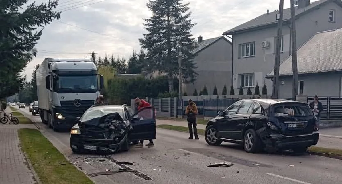 Wypadki, Wypadek Golicach Trasa Siedlce Korczew zablokowana - zdjęcie, fotografia