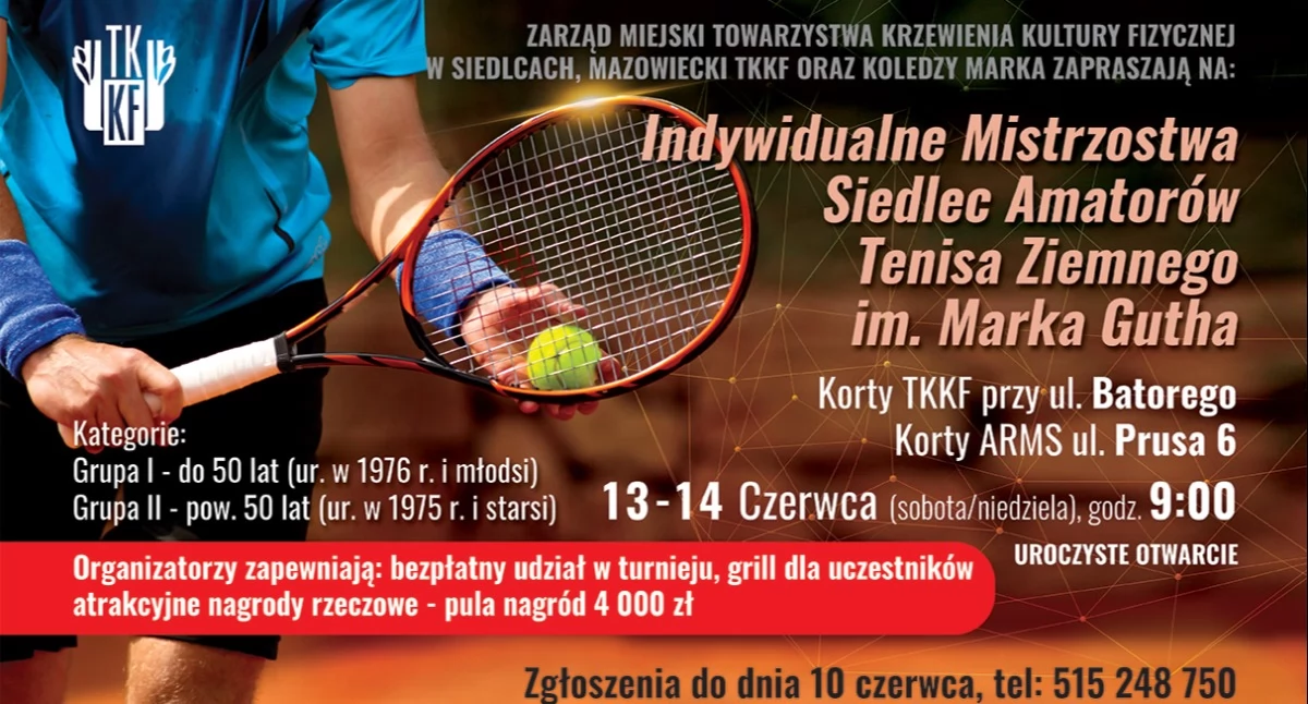 Inne sporty, Mistrzostwa Siedlec Amatorów Tenisa Ziemnego Marka Gutha - zdjęcie, fotografia