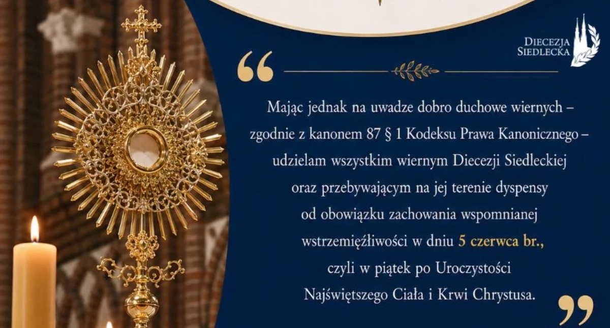 Religia, Biskup ogłosił dyspensę - zdjęcie, fotografia