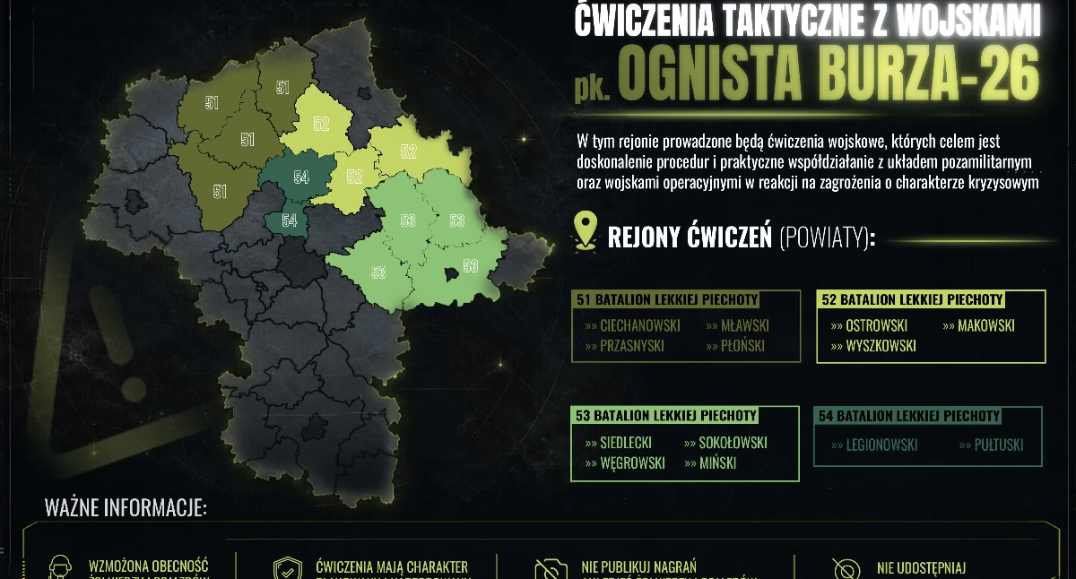 Ćwiczenia WOT w powiecie siedleckim. Ognista Burza 26 potrwa do 19 czerwca