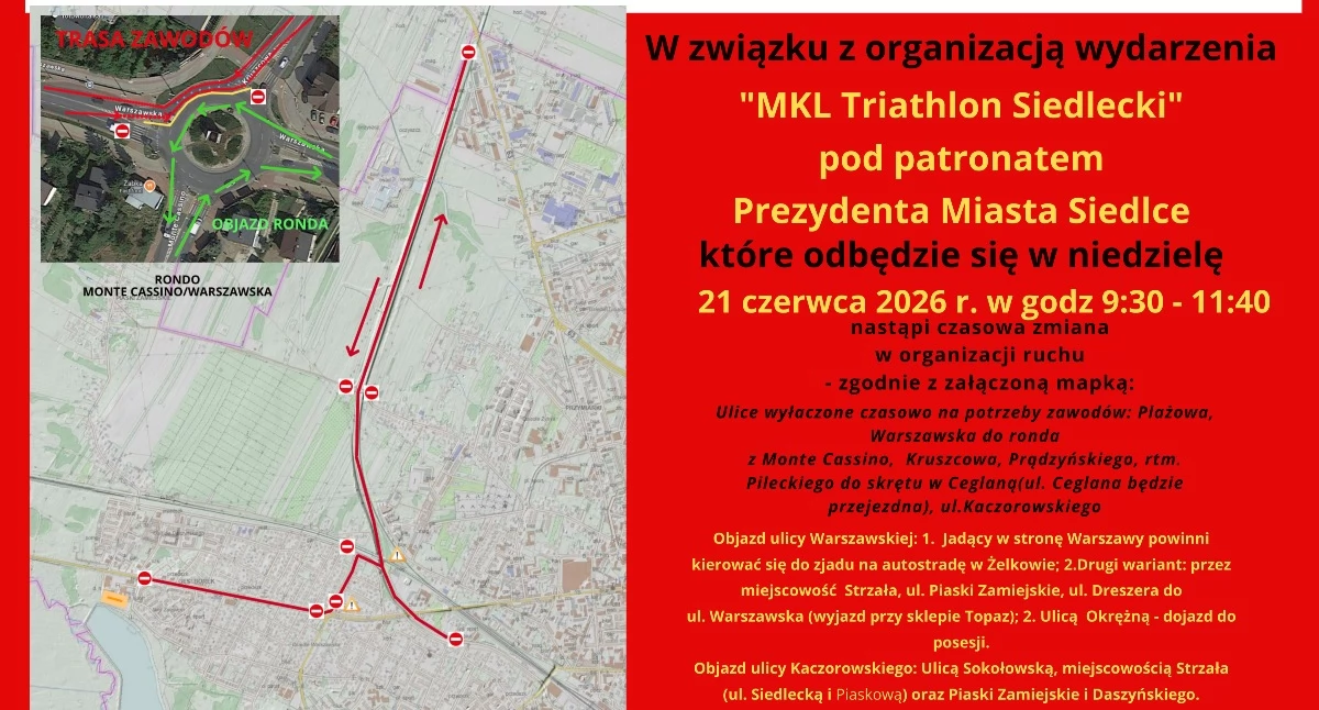 Inne sporty, Utrudnienia związku organizacją Triathlonu Siedleckiego - zdjęcie, fotografia