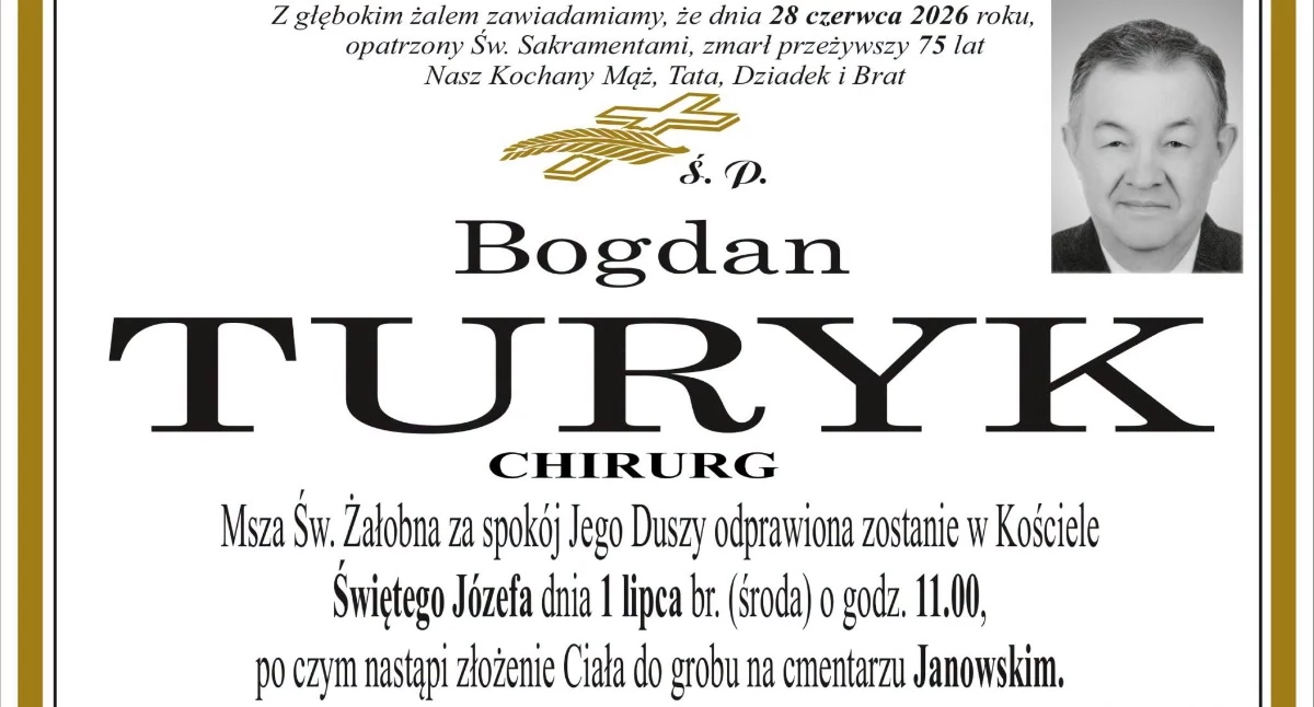 Odeszli, Siedlce Zmarł Bogdan Turyk siedlecki chirurg - zdjęcie, fotografia
