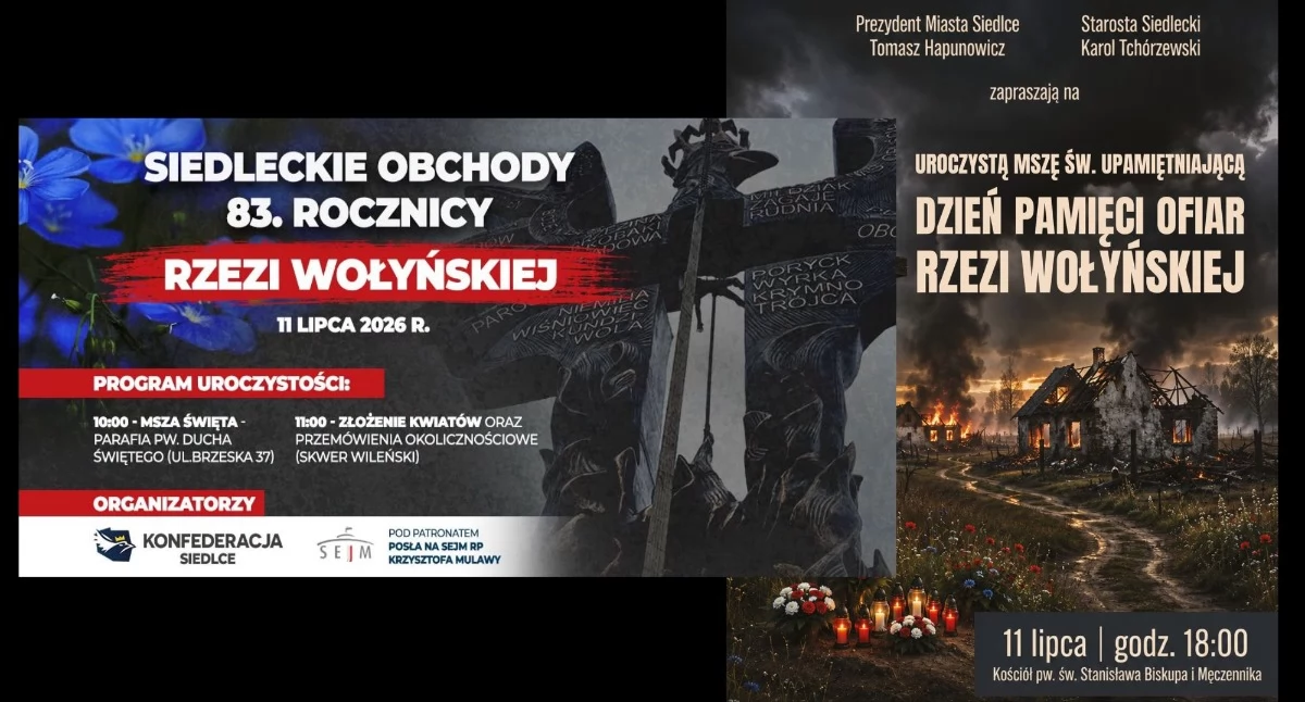 Źródła: UM Siedlce i FB Ruch Narodowy Siedlce
