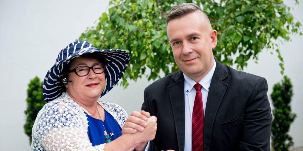 Magdalena Daniel i Krzysztof Chaberski w trakcie kampanii wyborczej fot. Aga Król
