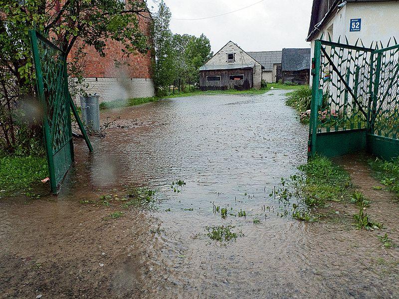 Jedna z zalanych posesji w Białkach - fot. 