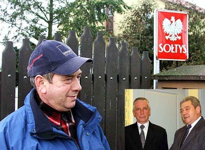 Nowy sołtys Świdrów, Zbigniew Laskowski. W rogu moment przekazania władzy - z lewej Henryk, z prawej Zbigniew Laskowski. Fot. PGL - fot. 