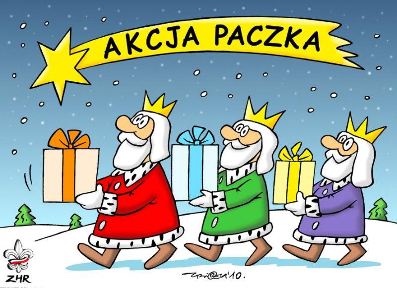 Przedświąteczny alert w szeregach ZHR - rusza „Akcja Paczka”! Rys. M. Andrzejewski - fot. 