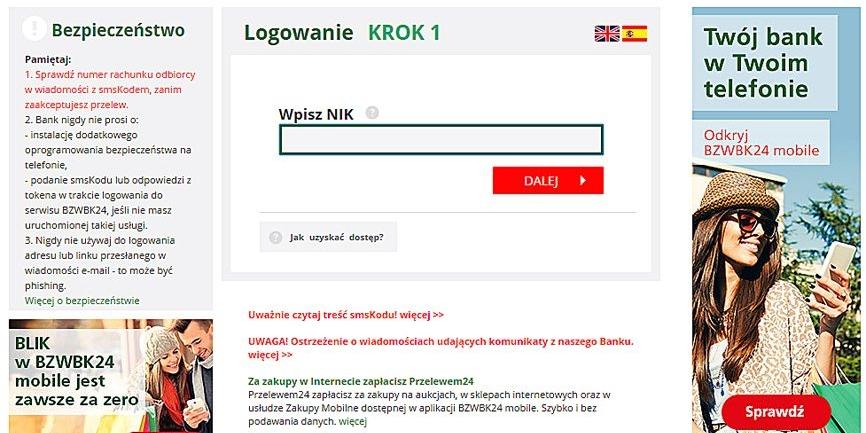 Na stronie banku jest wiele ostrzeżeń, ale najwyraźniej nie chronią one klientów przed utratą pieniędzy. - fot. strona www banku