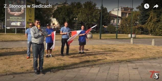 Z. Stonoga podczas pobytu w Siedlcach, screen