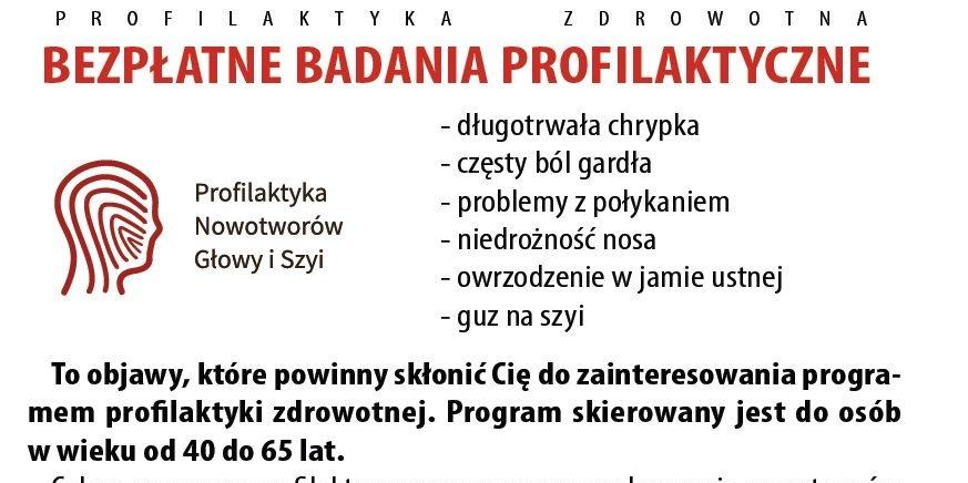 Bezpłatne Badania Profilaktyczne - fot. d