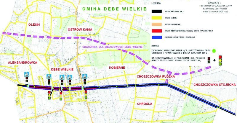 Dębe Wielkie. Czy z ulic krzyżujących się z trasą nr 2 
będzie można wjechać  na ul. Warszawską? - fot. 