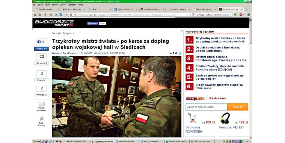 Strona internetowa bydgoszcz.sport.pl donosi o przeniesieniu szeregowego Dołęgi z Jw1515 do JW1230. - fot. 