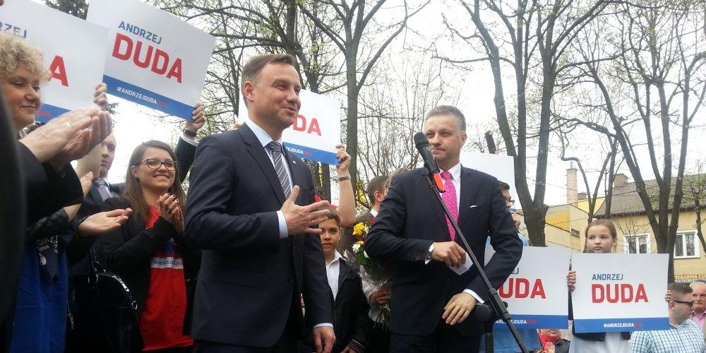 Kandydat na Prezydenta RP Andrzej Duda i poseł PiS Grzegorz Woźniak (fot. JP)  - fot. 