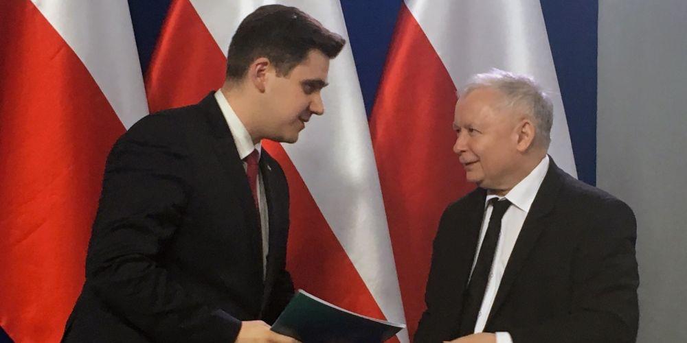 Daniel Milewski i prezes PiS Jarosław Kaczyński - fot. arch.
