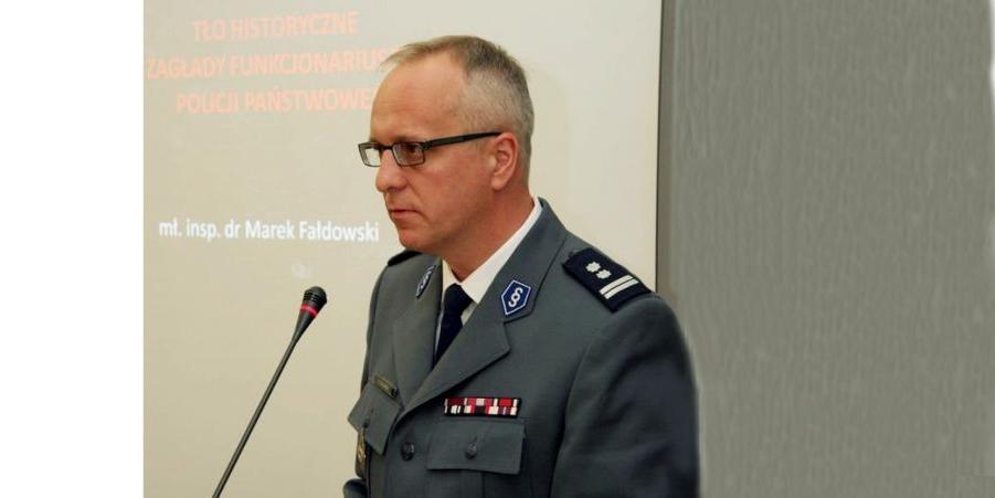 Komendant Miejski Policji w Siedlcach, mł. insp. dr Marek Fałdowski, w czasie wystąpienia w Sejmie. Fot. Paweł Ostaszewski KG Policji, Policja 997 - fot. 