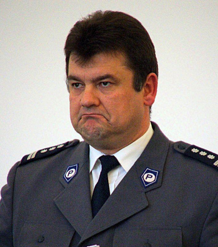 Inspektor Wiesław Słotwiński, teraz już komendant Komendy Powiatowej Policji w Radzyniu Podlaskim. Fot. PGL - fot. 