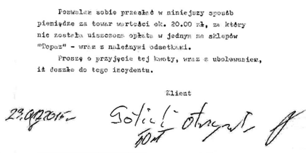 List - fot. 