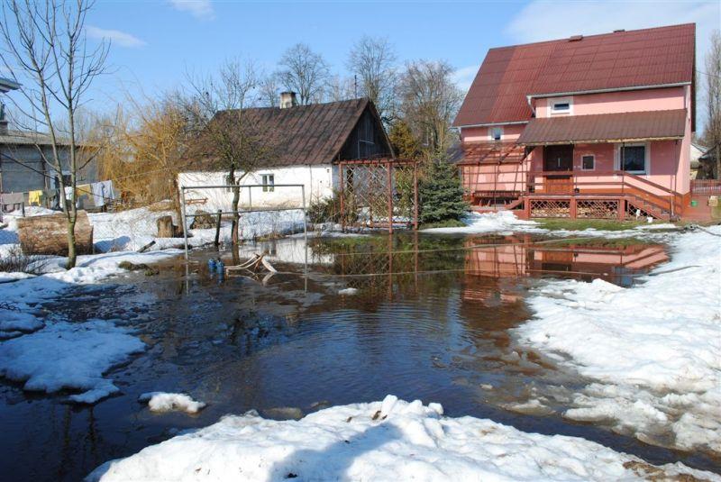 Podtopione podwórka w Mężeninie. - fot. 