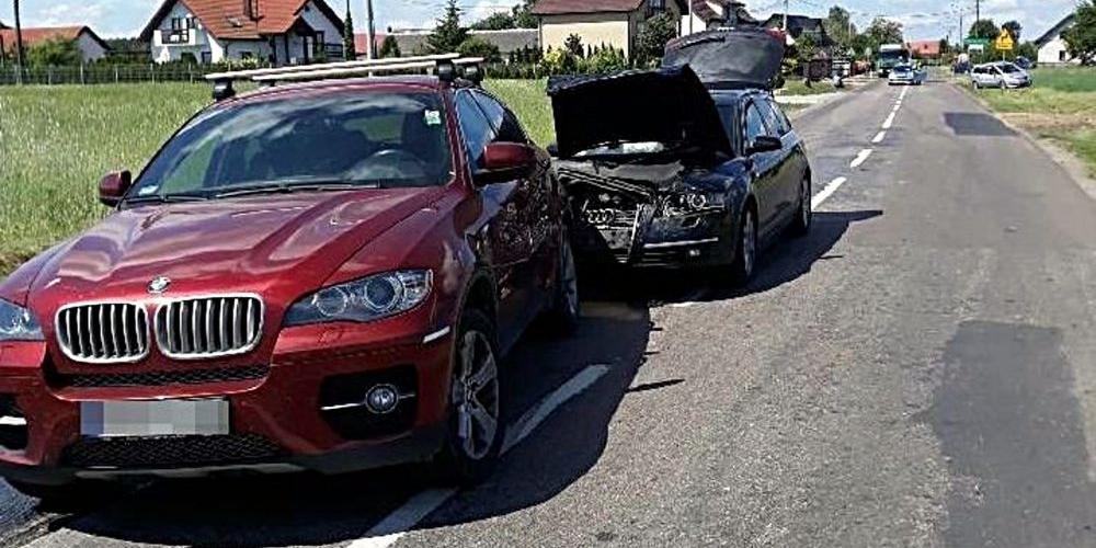 Audi najechało na BMW. Dlaczego? Fot. Arch. KPP w Łukowie - fot. KPP Łuków