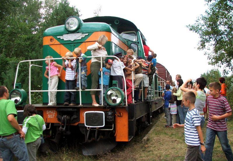 Przystanek Pociągu Turystyczno-Promocyjnego na leśnej stacji w Kownatkach w gm. Łuków. Zdjęcie z 2008 r. Fot. PGL - fot. 