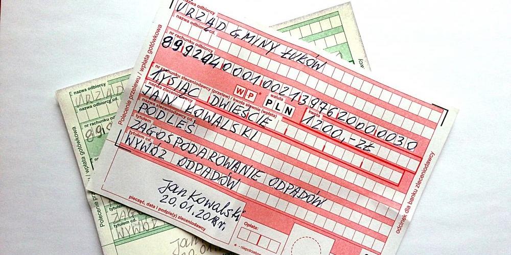 Mieszkańcy gminy Łuków! Uważajcie, by przy wypełnianiu zlecenia przelewów bankowych wpisać właściwy numer nowego rachunku bankowego Urzędu Gminy! Fot. PGL