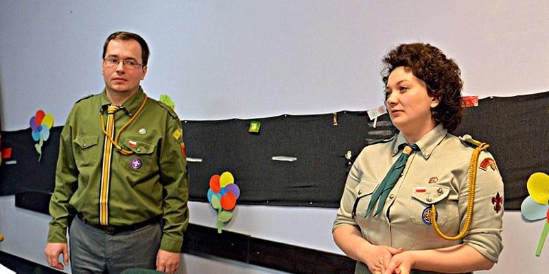 Nowe władze Lubelskiej Chorągwi ZHP. Od prawej - hm. Katarzyna Piondło, komendantka Chorągwi i phm. Tomasz Sych, przewodniczący Rady Chorągwi. Fot. Arch. KH ZHP w Łukowie - fot. 