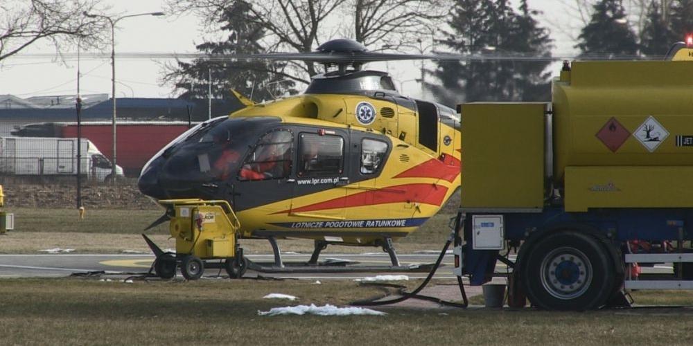 Śmigłowiec w sokołowskiej bazie LPR