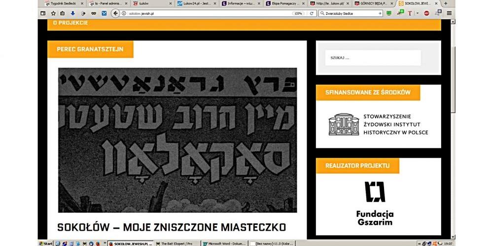 Nowa strona internetowa o starym Sokołowie. Screen PGL