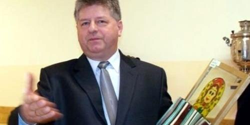 Starosta łukowski, Janusz Kozioł z wybraną przez siebie pracą zatytułowaną „Babka Starosty”. Fot Koło Fotograficzne ZS1 „Migawka” - fot. 