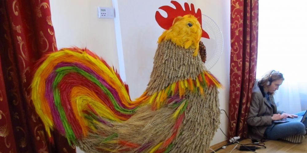 Kogut, symbol z herbu Stoczka Łukowskiego, stał się też znakiem rozpoznawczym Sejmiku Wiejskich Zespołów Teatralnych, organizowanego od wielu lat w tym mieście. Fot. PGL