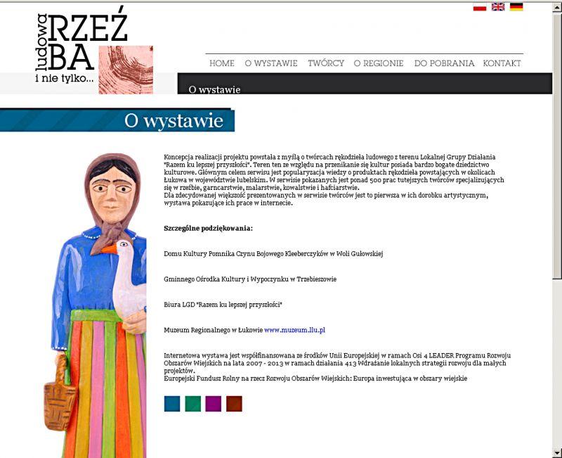 Tak zaczyna się interentowa wystawa prac twórców ludowych z terenu Ziemi Łukowskiej. Zrzut ekranowy strony www.tworcysztuki.pl - fot. 