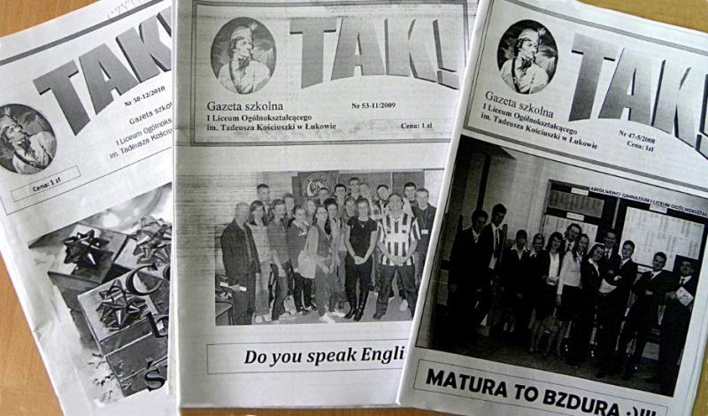 Szkolna gazeta „Tak” ukazuje się w I LO od 10 lat. Fot. PGL - fot. 