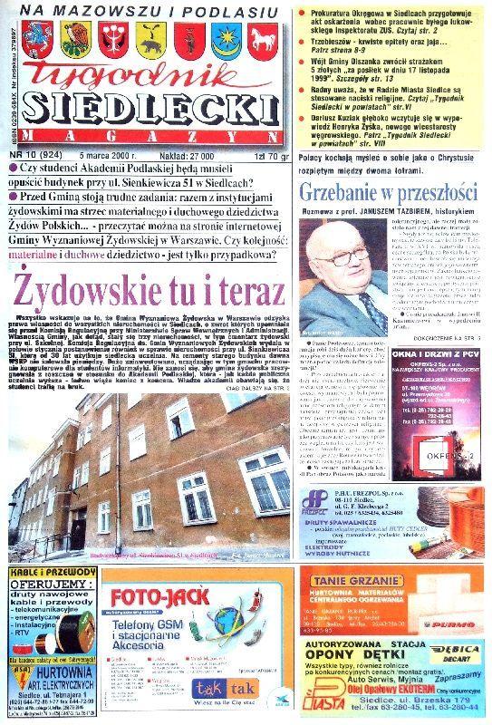 Wczoraj prezentowaliśmy pierwszą stronę „TS” z roku1990. Dziś rok 2000. Więcej - w galerii pod tekstem.  - fot. 