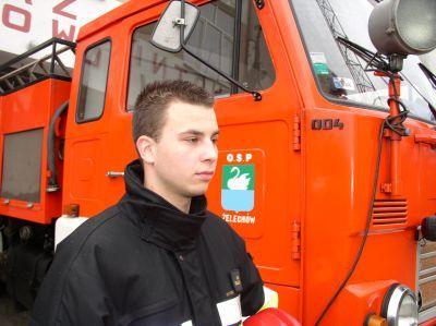Adam Tuszyński, strażak z Żelechowa - fot. 