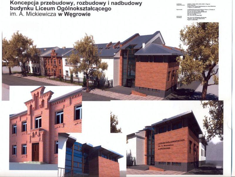 Projekt opracowany przez Architektoniczną Pracownię Projektową Węgrów, 
mgr inż. arch. Renata Jaszczur-Dębiec  - fot. 