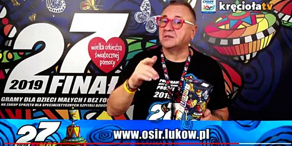 Stopklatka z nagrania zapowiedzi J. Owsiaka. - fot. stopklatka organizatorzy
