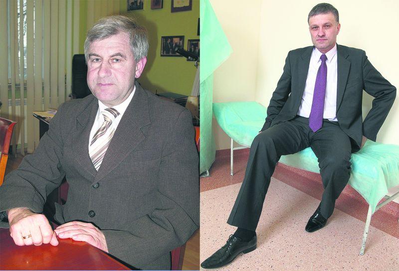 Od lewej: J. Piesio: Byłem trzeźwy. Nikogo nie kopnąłem. – G. Woźniak mówi, że J. Piesio kopnął go w prawe kolano, które pół roku temu było operowane
 - fot. 