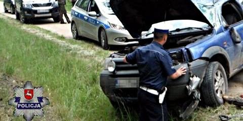 Tragedia na leśnej drodze w Żdżarach... Fot. Arch. KPP w Łukowie - fot. 