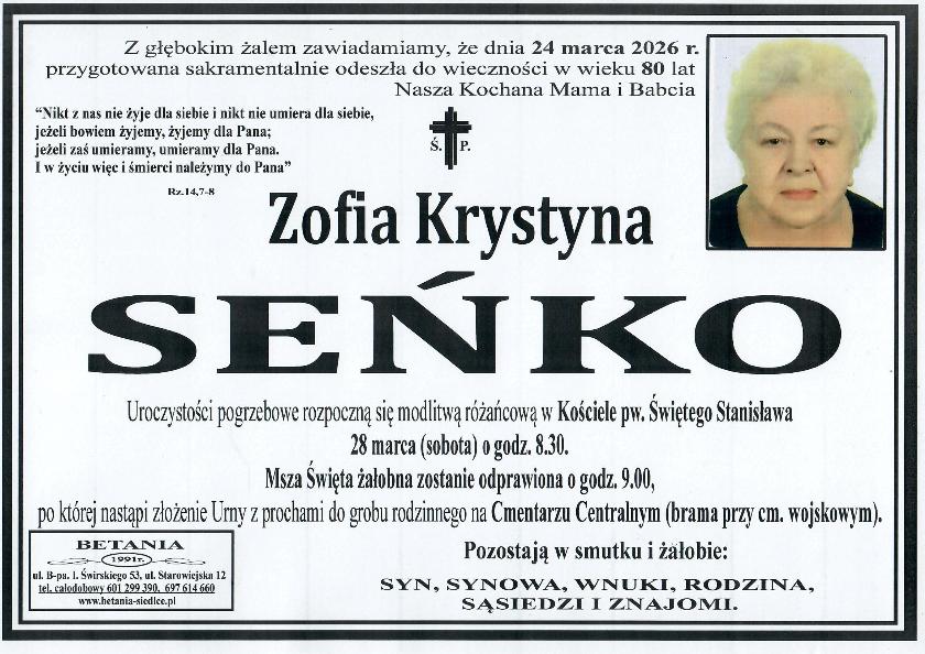 Zofia Krystyna Seńko