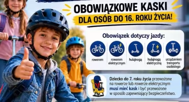 Nowe przepisy od 3 czerwca – obowiązkowe kaski dla osób do 16. roku życia!