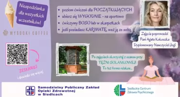 Joga i techniki relaksacyjne w plenerze. Siedleckie Centrum Zdrowia Psychicznego zaprasza na bezpłatne zajęcia
