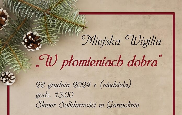 22 grudnia na skwerze Solidarności odbędzie się druga już „Miejska Wigilia”.